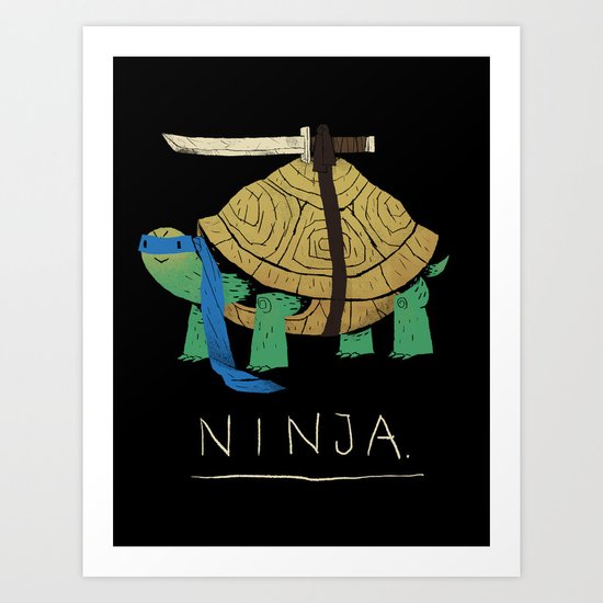 ninja - blue Art Print