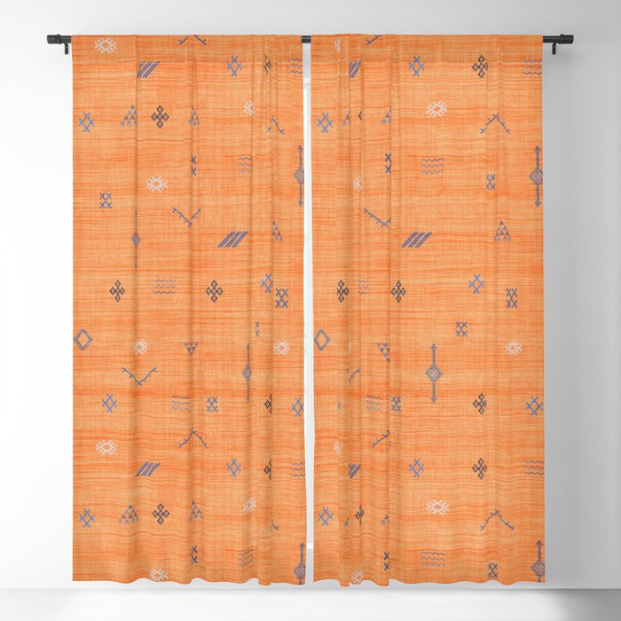 Cactus Silk In Orange Blackout Curtain