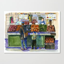 People in the Marketplace Canvas Print