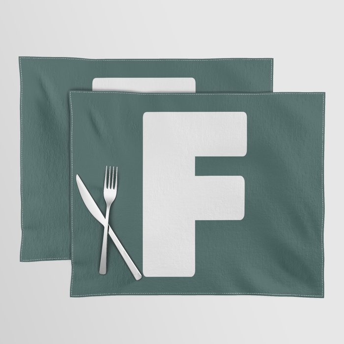 F (White & Dark Green Letter) Placemat