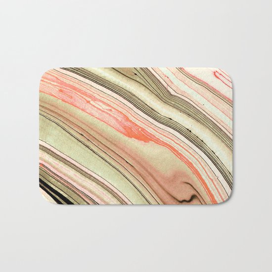 Watercolor strokes on wood Bath Mat