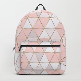 Pink geometrc trianges print Backpack