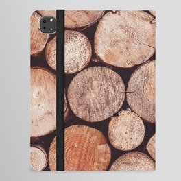 Stacked Round Logs x Hygge Scandi Rustic Cabin iPad Folio Case