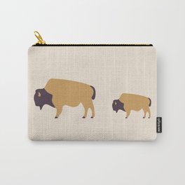 Bison And Baby (Autumn) Carry-All Pouch