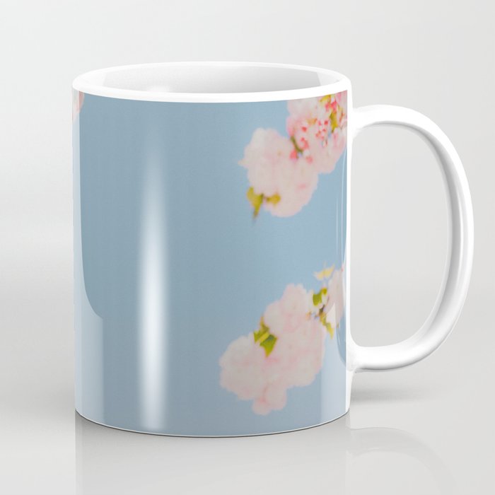 Pink Flowers in Blue Sky Coffee Mug