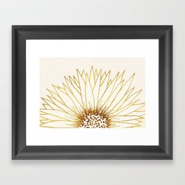 Gold Sunflower Floral Illustration Framed Art Print