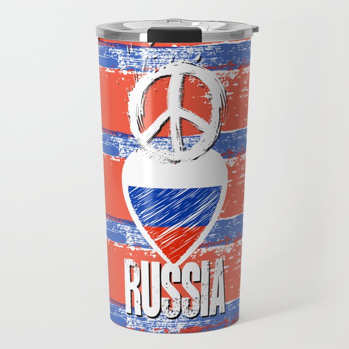 Peace, Love, Russia Travel Mug