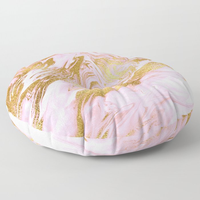 Rose Gold Mermaid Marble Floor Pillow