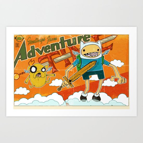 Urbnpop Greetings from Adventure Time Art Print