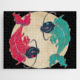 Vintage Japanese Koi Carp Fish Jigsaw Puzzle