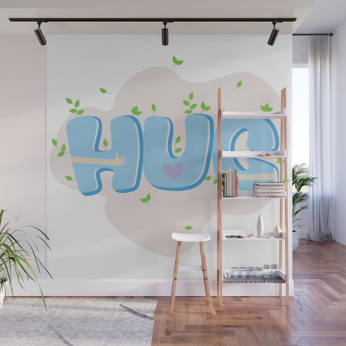 Happy Hug Day. Lettering. Spring mood. Wall Mural