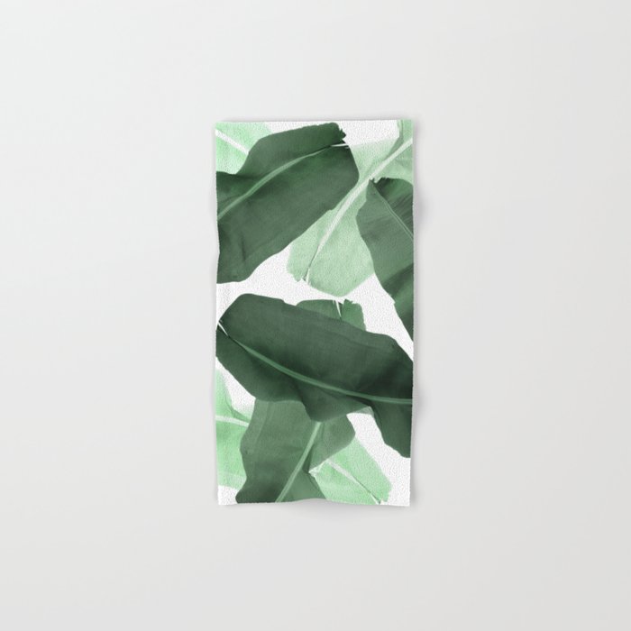 Green Banana Leaf Hand Bath Towel by PrintsProject Society6