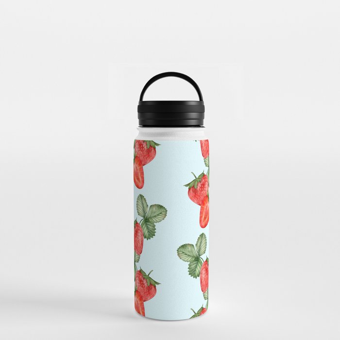 Trendy Summer Pattern with Strawberries Water Bottle