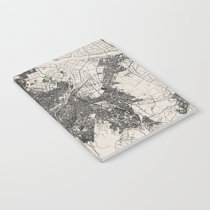 Sapporo - Japanese City Map - Black and White Notebook