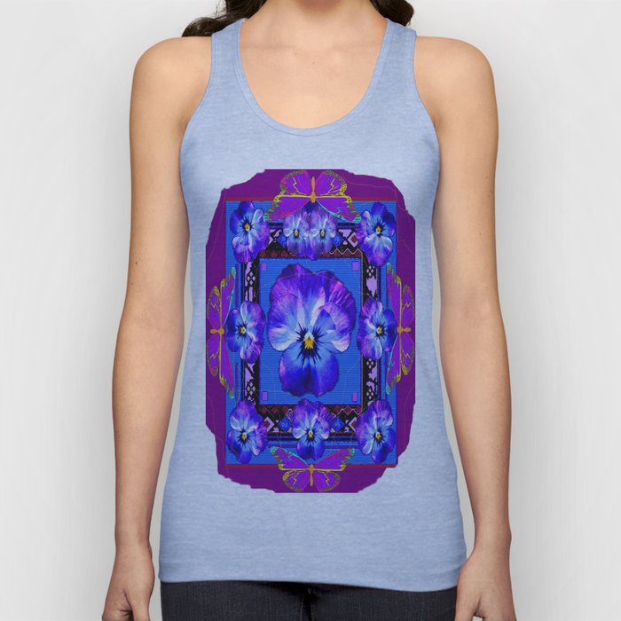 Purple Pansy & Butterflies Melody Abstract Tank Top