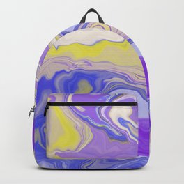 Purple Blue Yellow Liquify Pattern Backpack