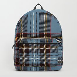 Blue and Brown Square Pattern Backpack