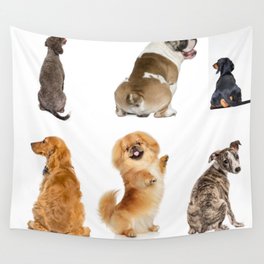 Dogs Cute little hips Wall Tapestry