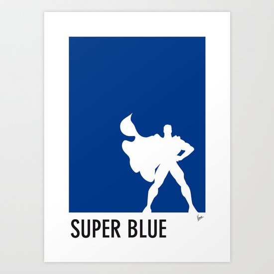 My Superhero 03 SuperBlue Minimal poster Art Print