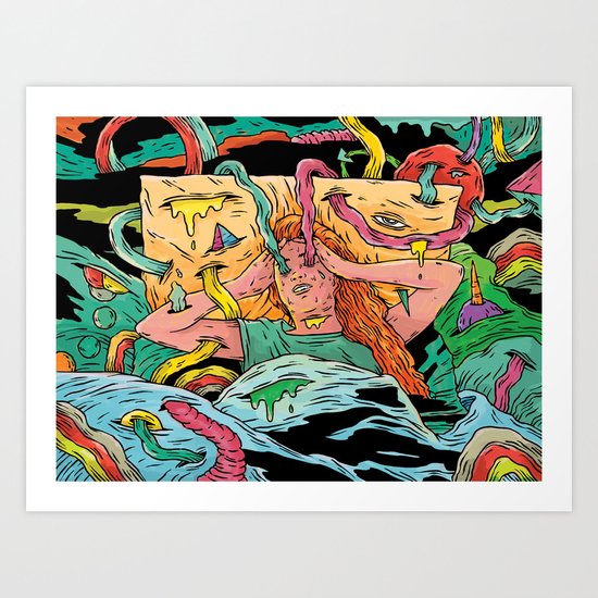 Bad bed time Art Print