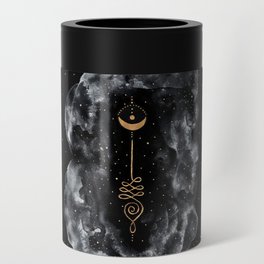 Celestial Unalome Symbol, Spiritual Witchy Art, Moon Stars Can Cooler