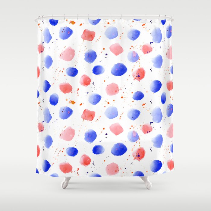 Seamless pattern of hand made abstract watercolor stains and splatters Shower Curtain
