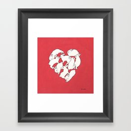 Bunny heart Framed Art Print