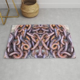 Chained hearts abstract photography Rug