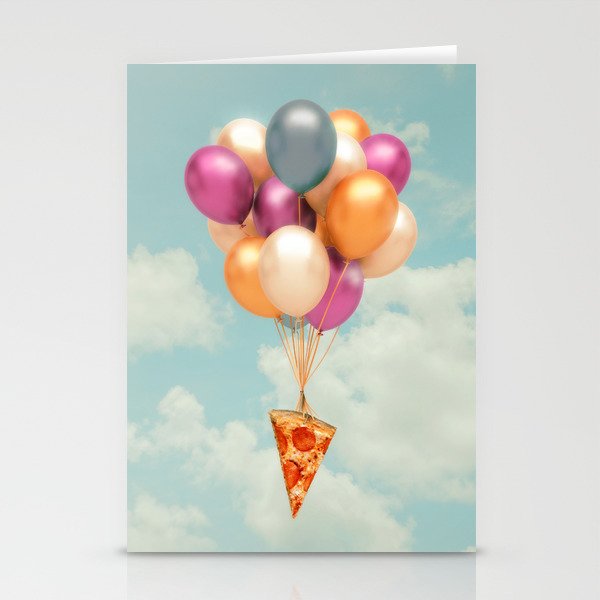 Pizza Balloons Stationery Cards