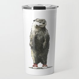 Otter with Red Sneakers Travel Mug