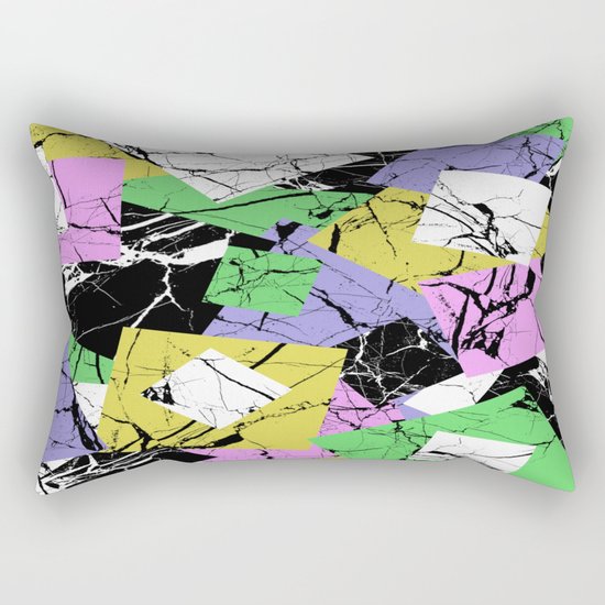 Pastel Marble Tiles Abstract Pattern Rectangular Pillow