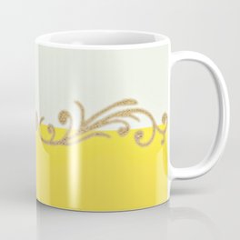 Canary Yellow And Ivory Split Design, Decorated With Golden Accents  Coffee Mug