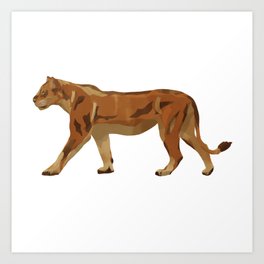 digital painting of a female brown lioness Art Print