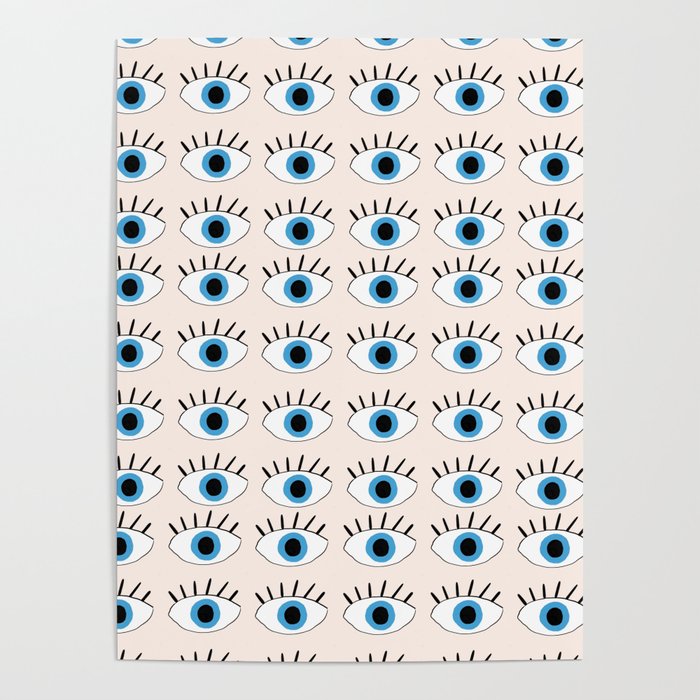 Blue evil eye Poster