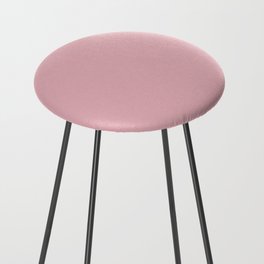 Pastel Pink Crepe Solid Color Hue Shade - Patternless Counter Stool