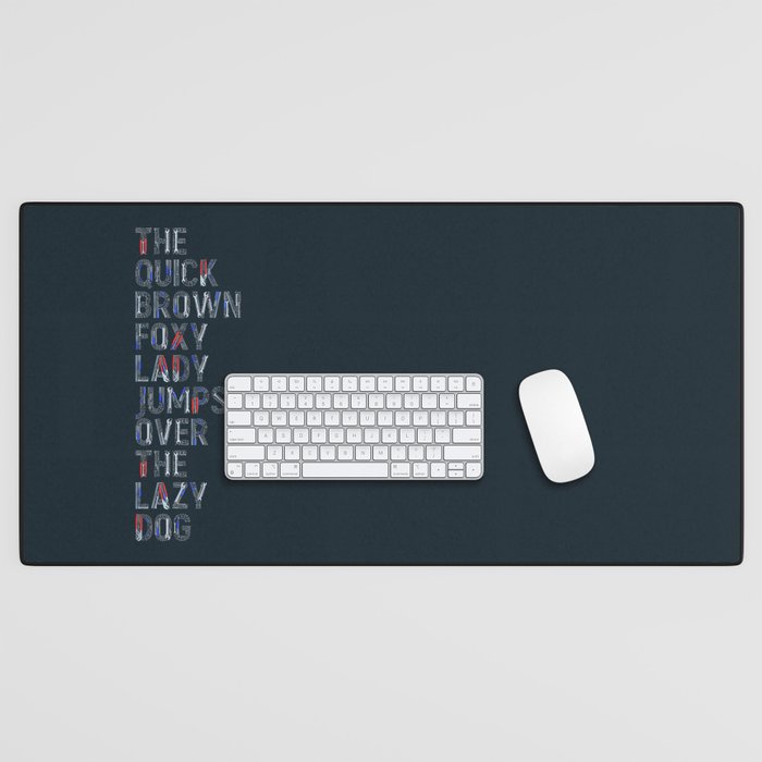 The quick brown foxy Lady - Tools Desk Mat
