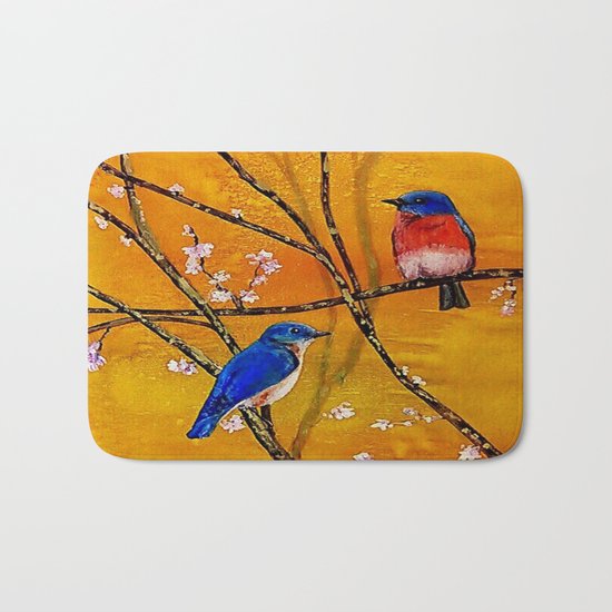 Blue Birds Bath Mat