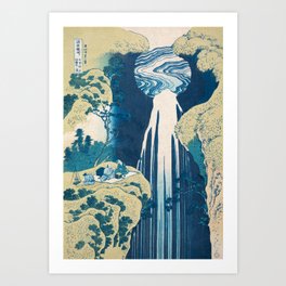 Katsushika Hokusai Waterfall Art Print