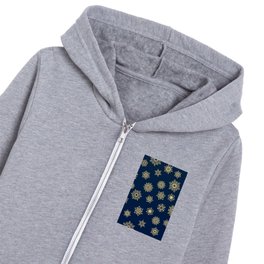 Christmas Snowflakes Gold Blue Modern Collection Kids Zip Hoodie