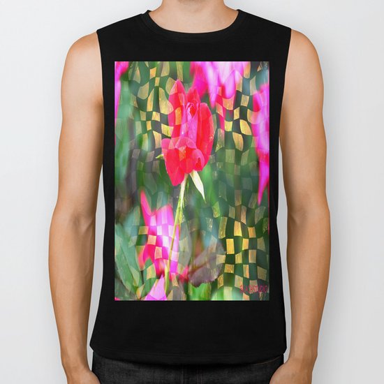 Checkered Rose Biker Tank