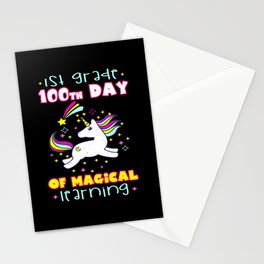 Days Of School 100th Day 100 Magical 1st Grader Stationery Card