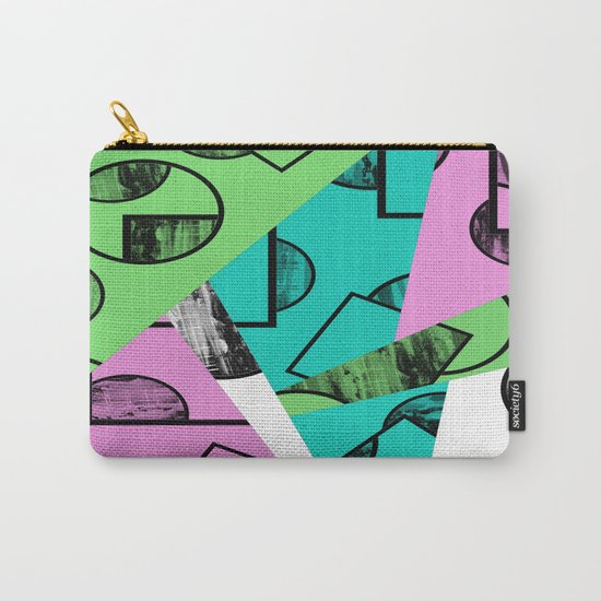 Broken Pieces - Pastel coloured, geometric, textured abstract Carry-All Pouch