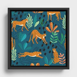 Cheetah pattern 001 Framed Canvas