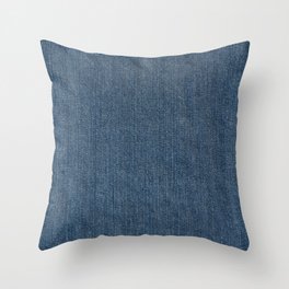 Blue Denim Texture Throw Pillow