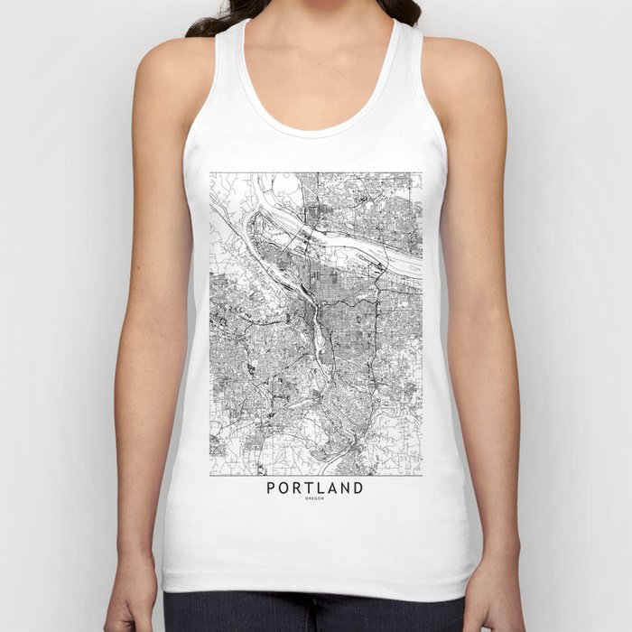 Portland White Map Tank Top