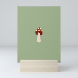 Minimalist Mushroom - Sage Green Mini Art Print
