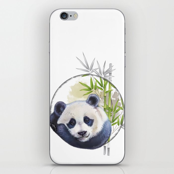 Cute panda with bamboo iPhone Skin