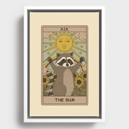 The Sun - Raccoons Tarot Framed Canvas