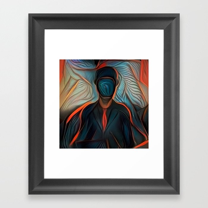 Man in dark suit Framed Art Print