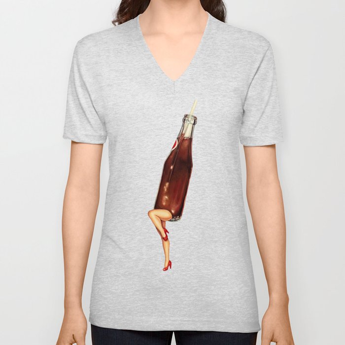 Soda Girl V Neck T Shirt